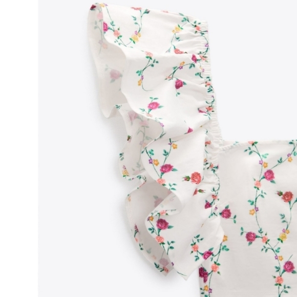 🆕️ Zara Floral Ruffle Top - Picture 4 of 4